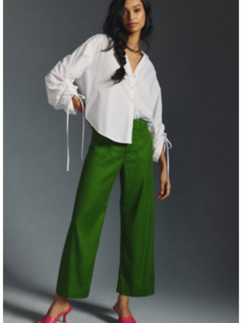 Colette Linen Stretch Cropped Wide Leg